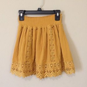 ❤️ H&M Yellow Crochet Skirt